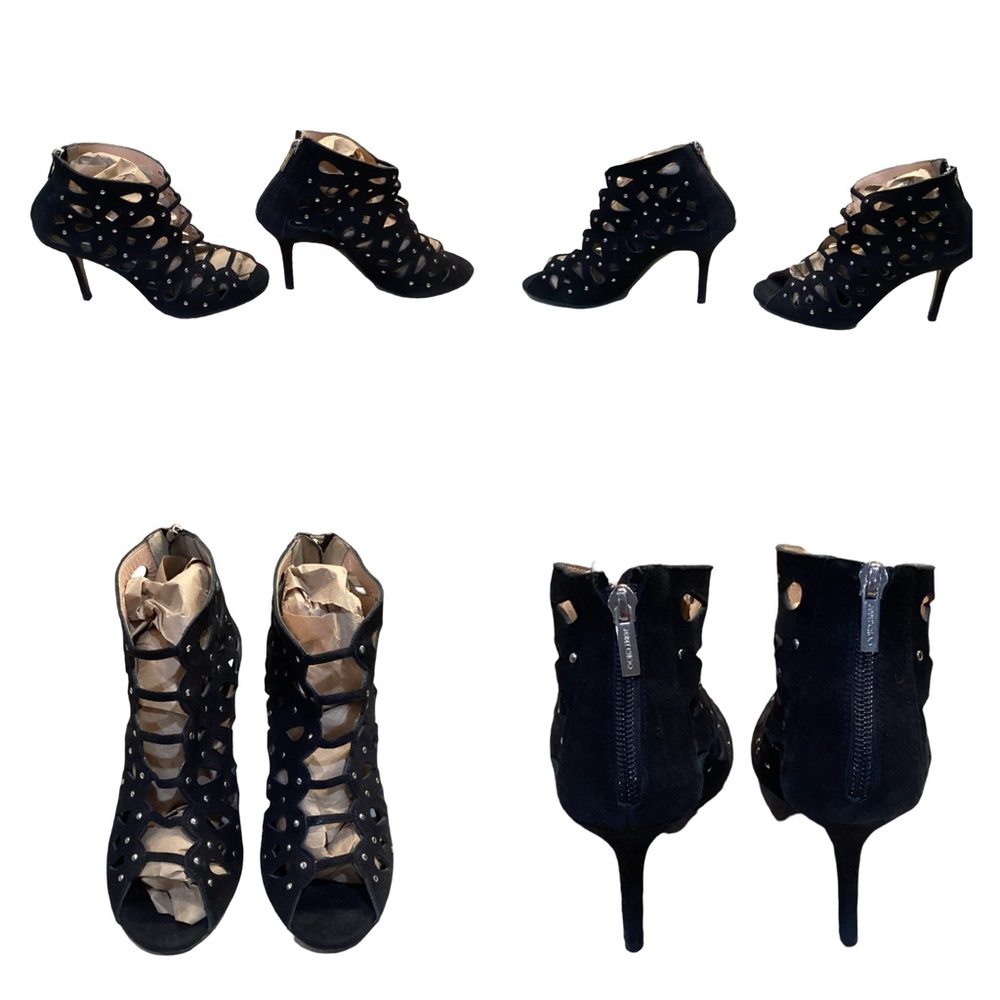 🍁 Jimmy Choo Black Cutout Booties Heels Size 38